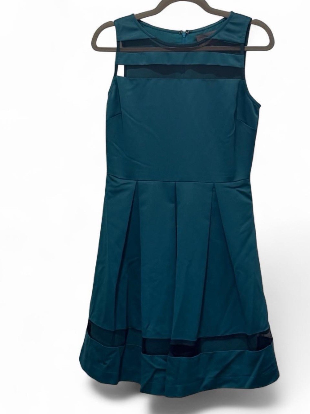 Sunday in Brooklyn Teal Sleeveless Pleated Cocktail Dress Small